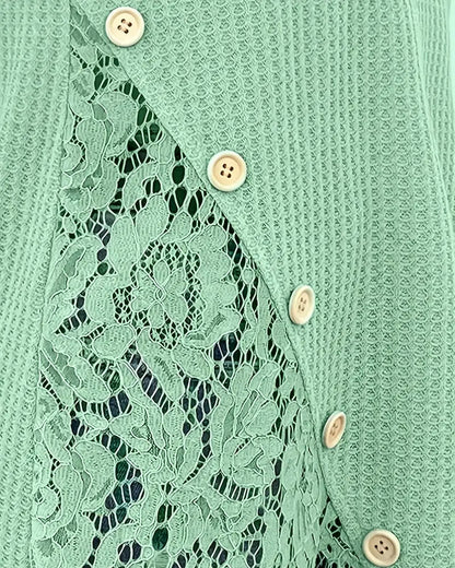 CAMISETA ENCAJE PANEL DE PUNTO