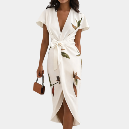 AGATA | VESTIDO CRUZADO ELEGANTE CON ESTAMPADO FLORAL