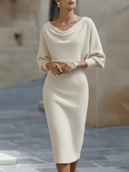 ALICE | VESTIDO MIDI BLANCO DRAPEADO