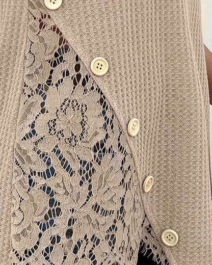 CAMISETA ENCAJE PANEL DE PUNTO