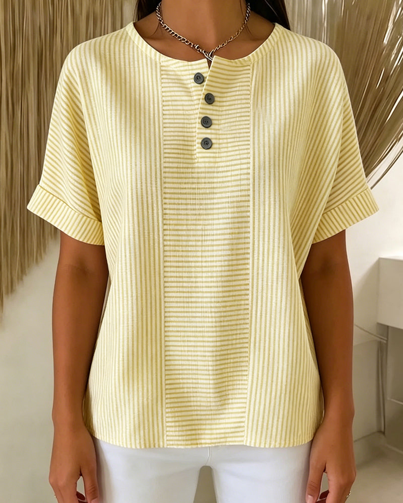 BLUSA CUELLO REDONDO MANGA CORTA