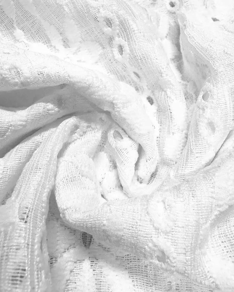 BLUSA CUELLO REDONDO ENCAJE CROCHÉ MANGA CORTA