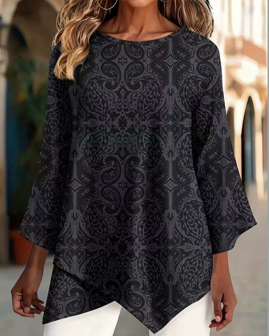 TOP CRUZADO ASIMÉTRICO ESTAMPADO