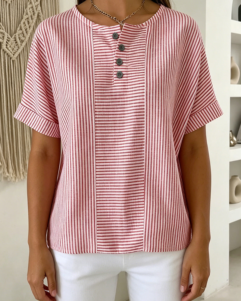 BLUSA CUELLO REDONDO MANGA CORTA