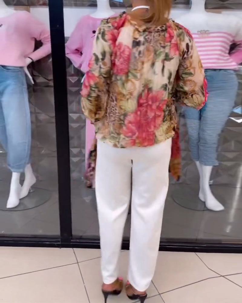 BLUSA CUELLO DE V ESTAMPADO FLORAL