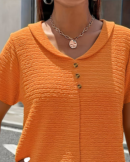 CAMISETA CUELLO PETER PAN TRES BOTONES