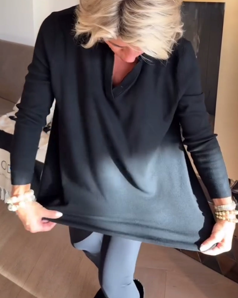TOP CON CUELLO ASIMÉTRICO Y MANGA LARGA