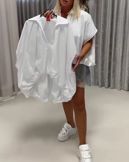 BLUSA CUELLO CORTE HOLGADO MANGA MURCIÉLAGO