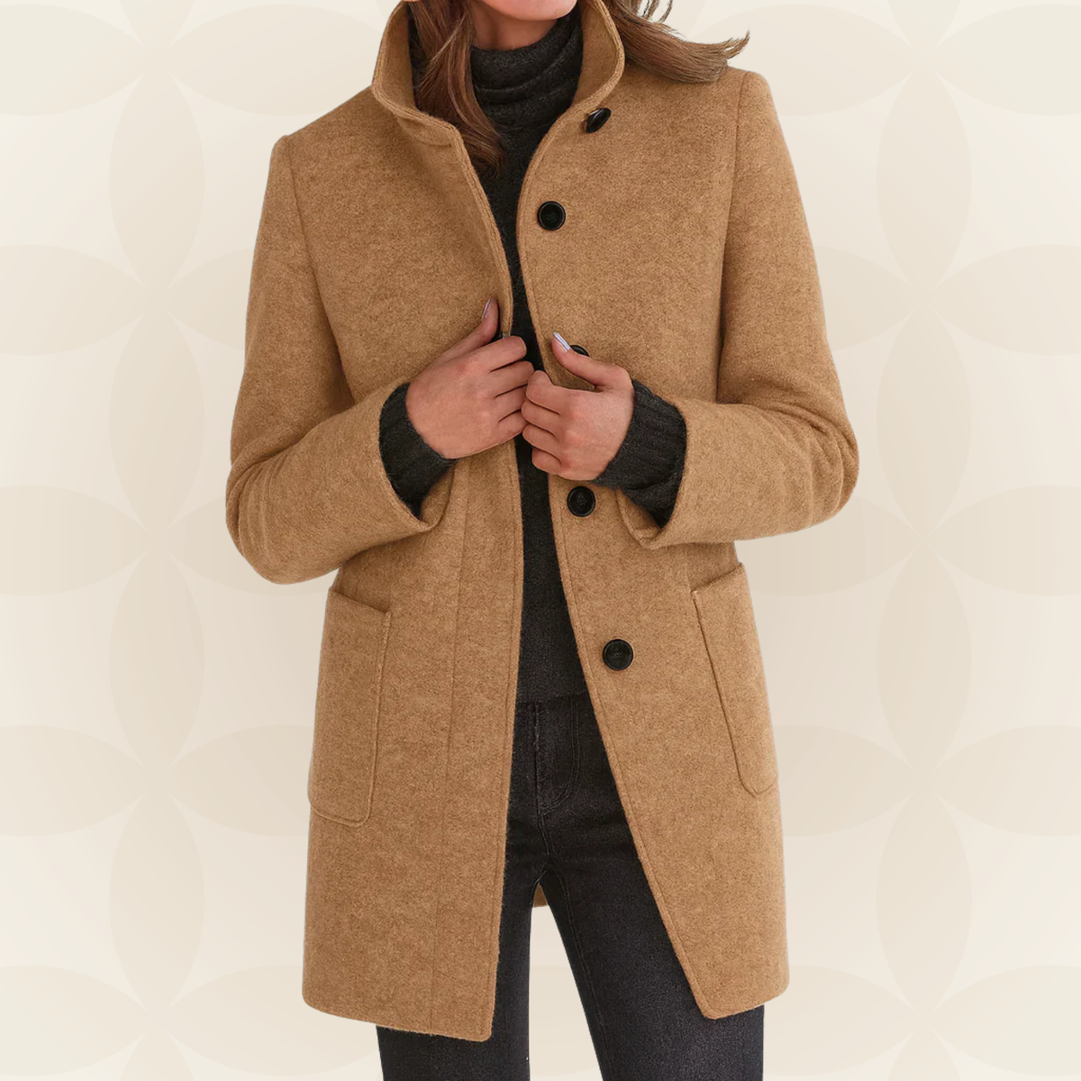 ANNA | CHAQUETA CÓMODA DE MUJER CON CUELLO ALTO