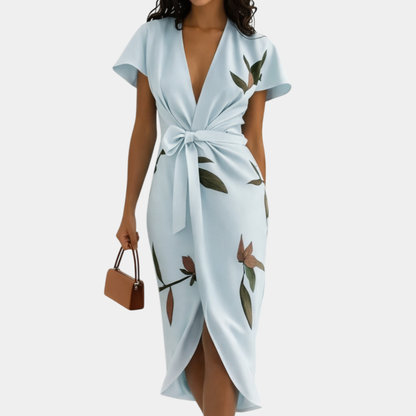 AGATA | VESTIDO CRUZADO ELEGANTE CON ESTAMPADO FLORAL