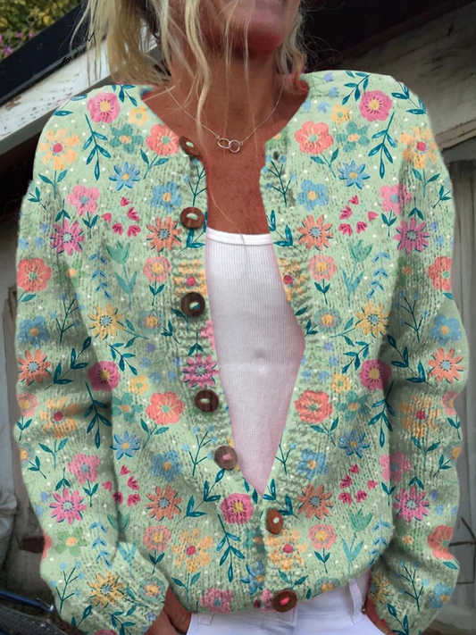 CÁRDIGAN ABOTONADO CON ESTAMPADO FLORAL