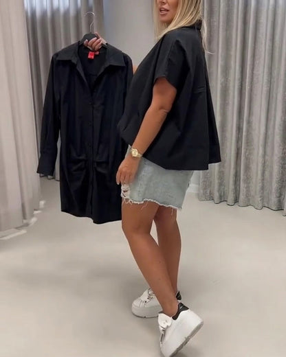 BLUSA CUELLO CORTE HOLGADO MANGA MURCIÉLAGO