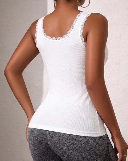 TOP DE TIRANTES MUJER CASUAL ENCAJE ACABADO ACOLCHADO