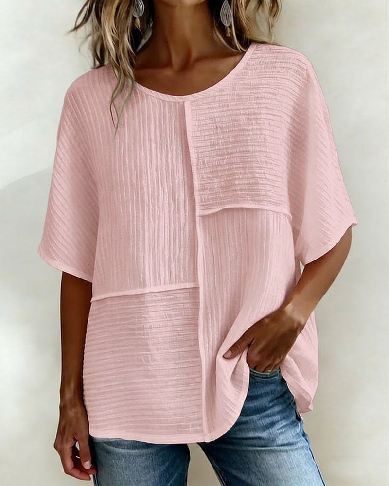 TOP VERTICAL TEXTURIZADO PATCHWORK HOLGADO