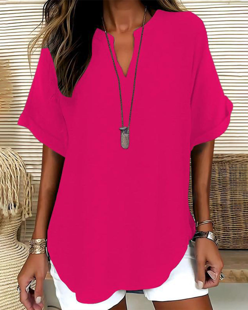 BLUSA HOLGADO LISA PARA MUJER – CASUAL