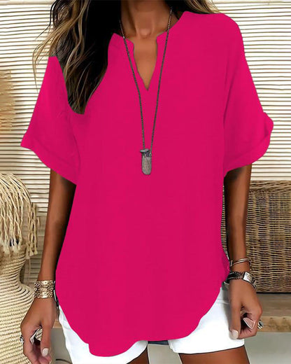 BLUSA HOLGADO LISA PARA MUJER – CASUAL
