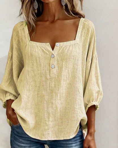 BLUSA SENCILLO ESCOTE CUADRADO MANGA LARGA