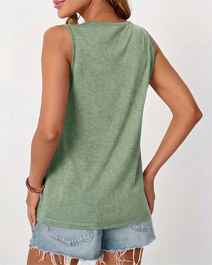 TOP DE TIRANTES LISO CUELLO DE U PLISADO