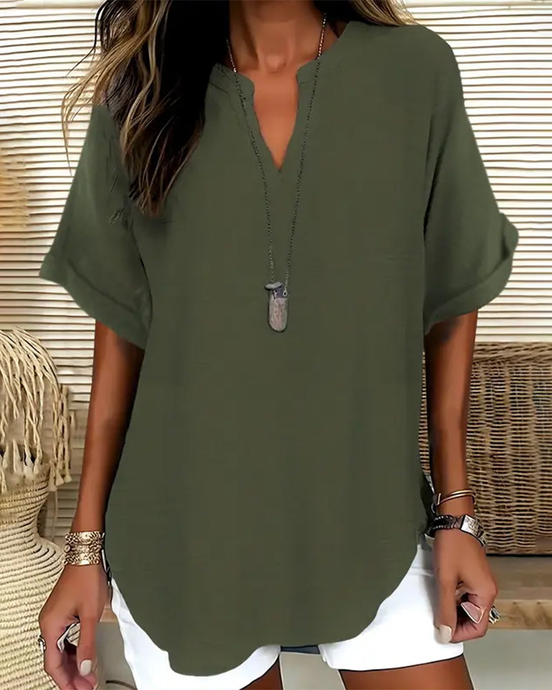BLUSA HOLGADO LISA PARA MUJER – CASUAL