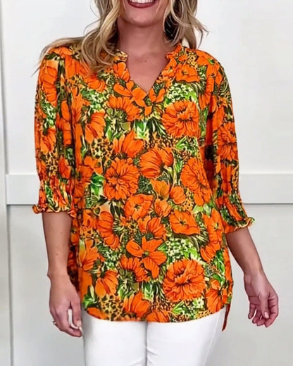 BLUSA MANGA CORTA MODERNO FLORAL
