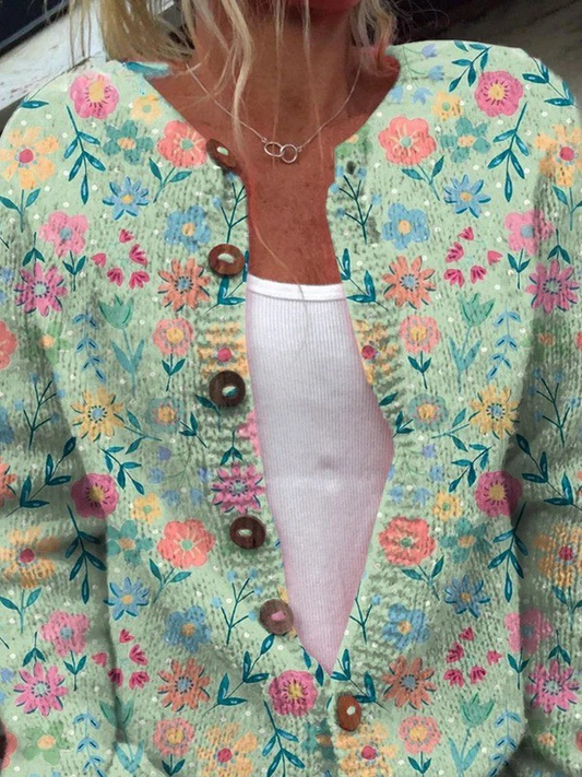 CÁRDIGAN ABOTONADO CON ESTAMPADO FLORAL