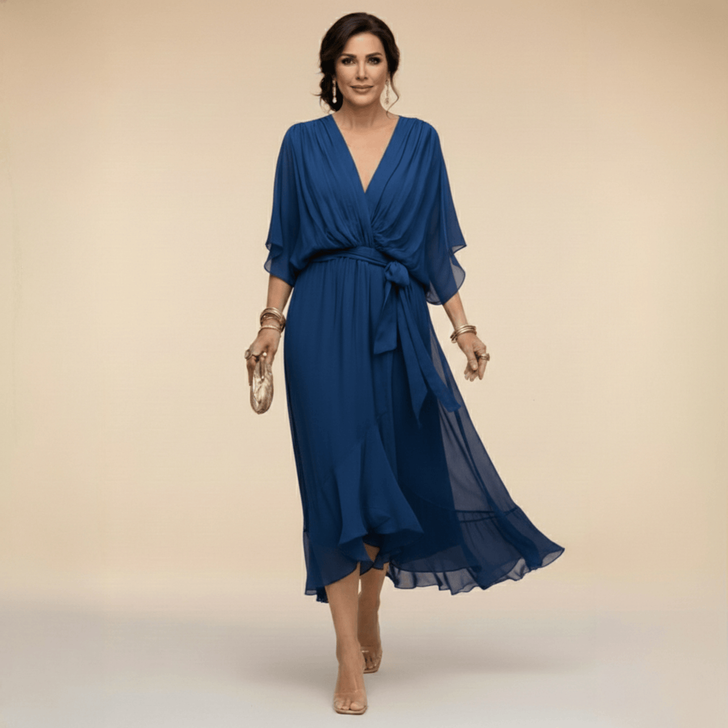 Laura™ | Vestido de gasa con escote en V