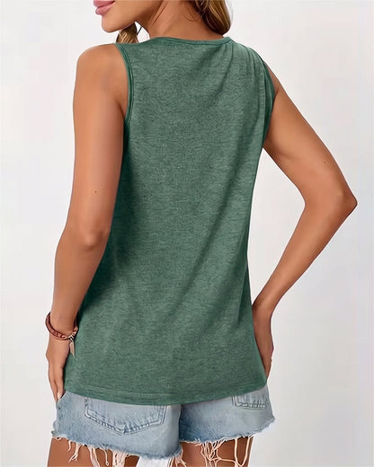TOP DE TIRANTES LISO CUELLO DE U PLISADO