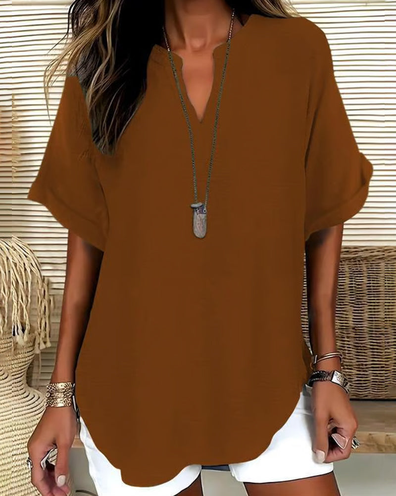 BLUSA HOLGADO LISA PARA MUJER – CASUAL