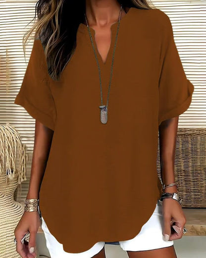 BLUSA HOLGADO LISA PARA MUJER – CASUAL