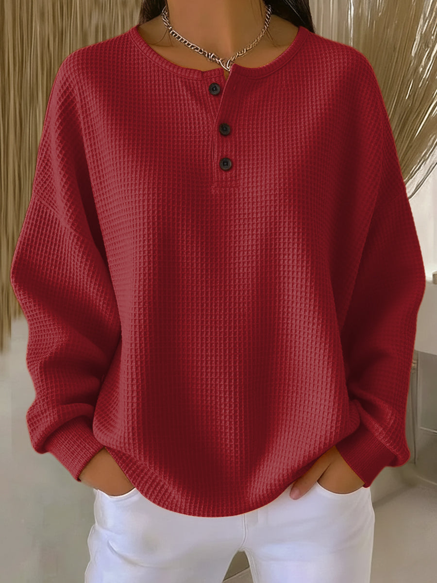 DARIA LORENA | SUDADERA HENLEY TEXTURIZADA CATHERINE