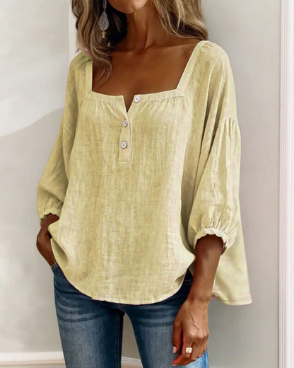 BLUSA SENCILLO ESCOTE CUADRADO MANGA LARGA