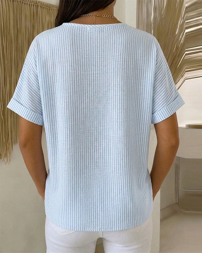 BLUSA CUELLO REDONDO MANGA CORTA