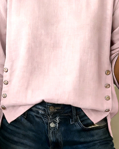 TOP CASUAL CUELLO REDONDO DISEÑO BOTÓN