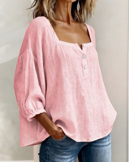BLUSA SENCILLO ESCOTE CUADRADO MANGA LARGA