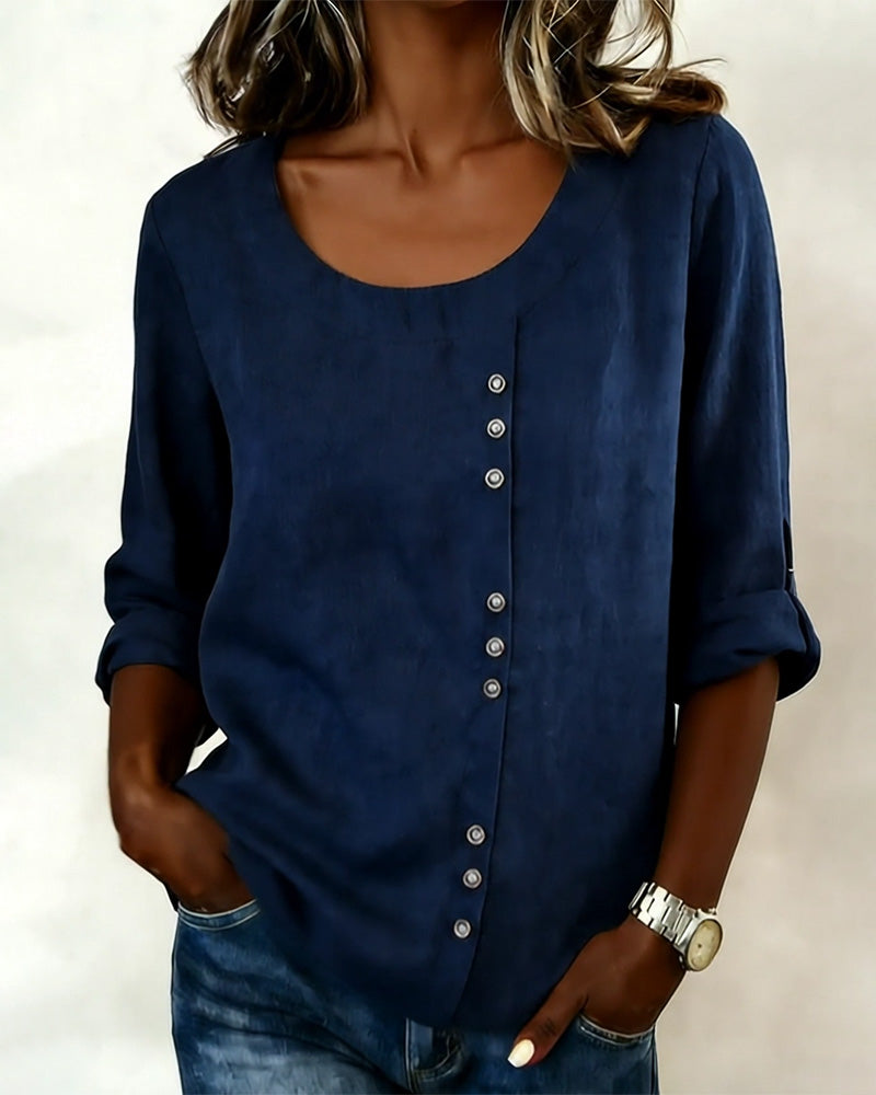TOP CUELLO REDONDO MANGA LARGA
