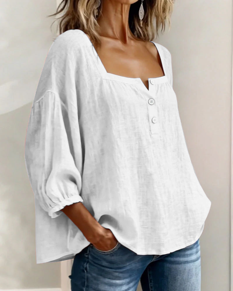 BLUSA SENCILLO ESCOTE CUADRADO MANGA LARGA