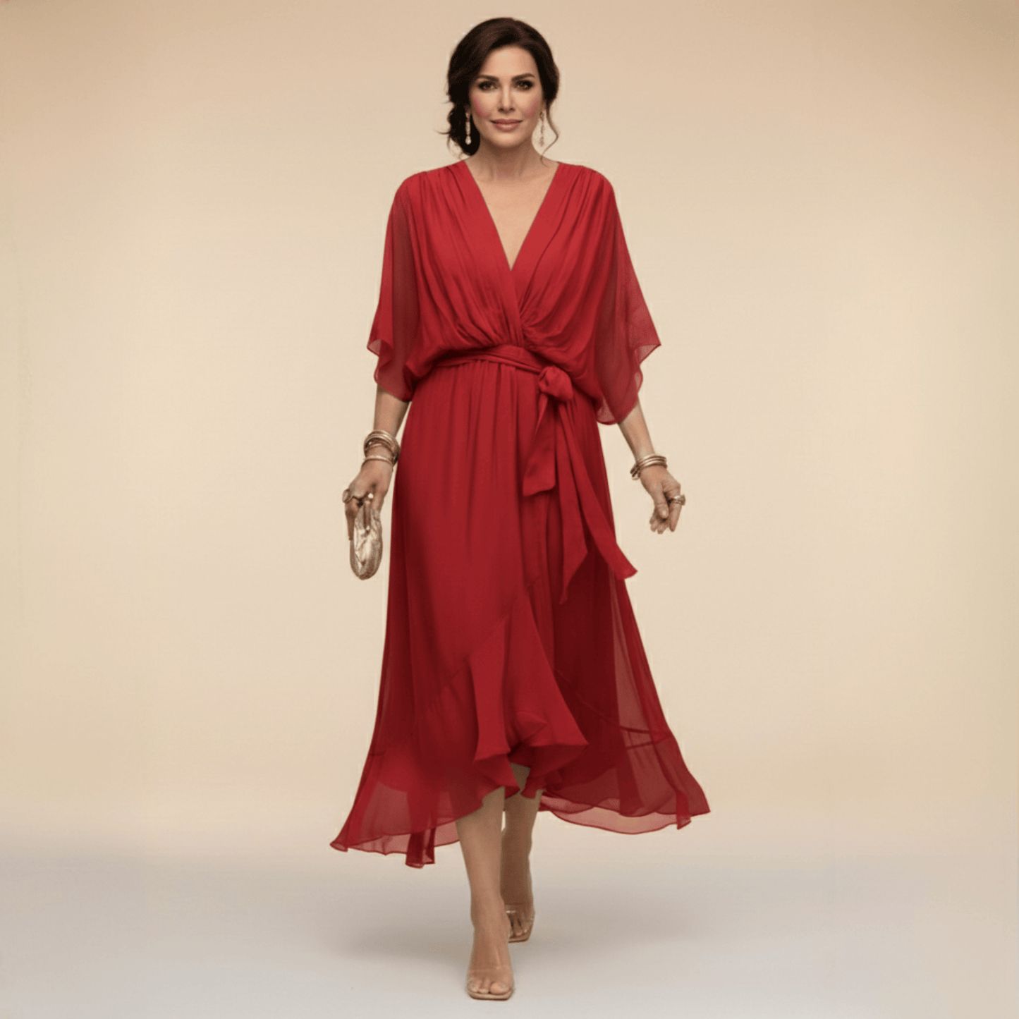 Laura™ | Vestido de gasa con escote en V