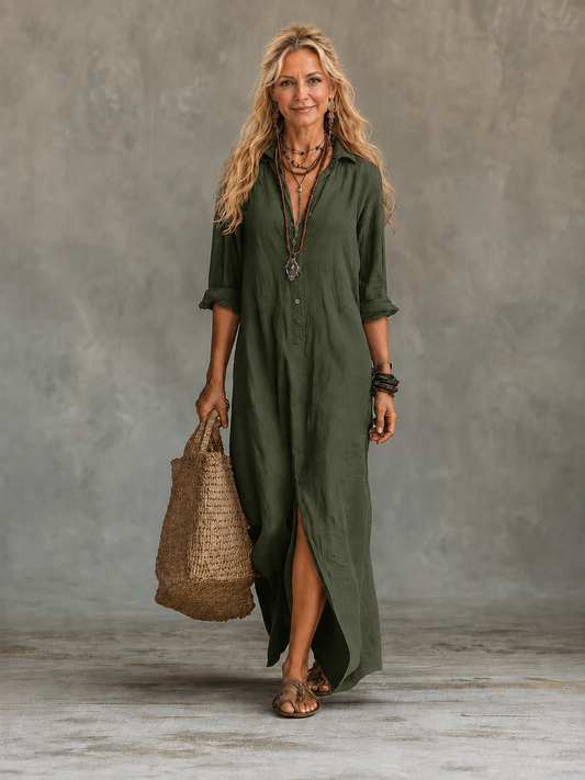 VIVIENNE | VESTIDO LARGO ABOTONADO