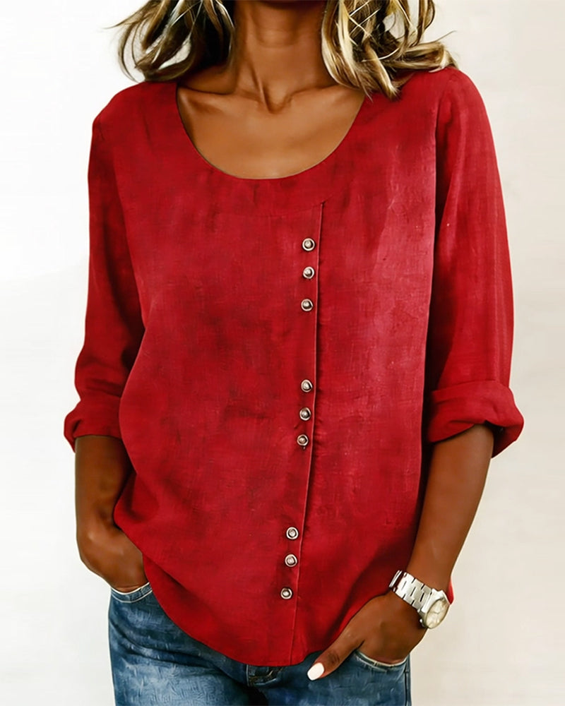 TOP CUELLO REDONDO MANGA LARGA