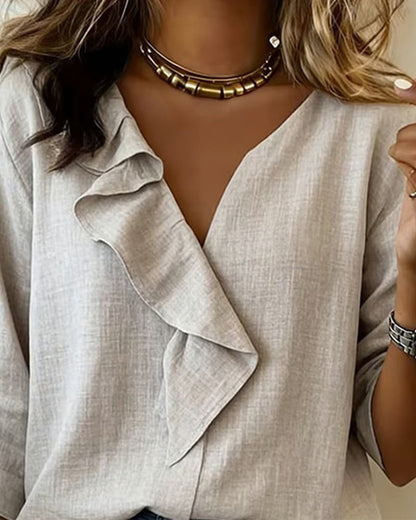 BLUSA CON VOLANTES LISA MANGA LARGA