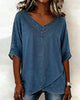 TOP CUELLO DE V CASUAL DENIM