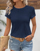 CAMISETA CUELLO REDONDO COLOR LISO CON MANGA CORTA