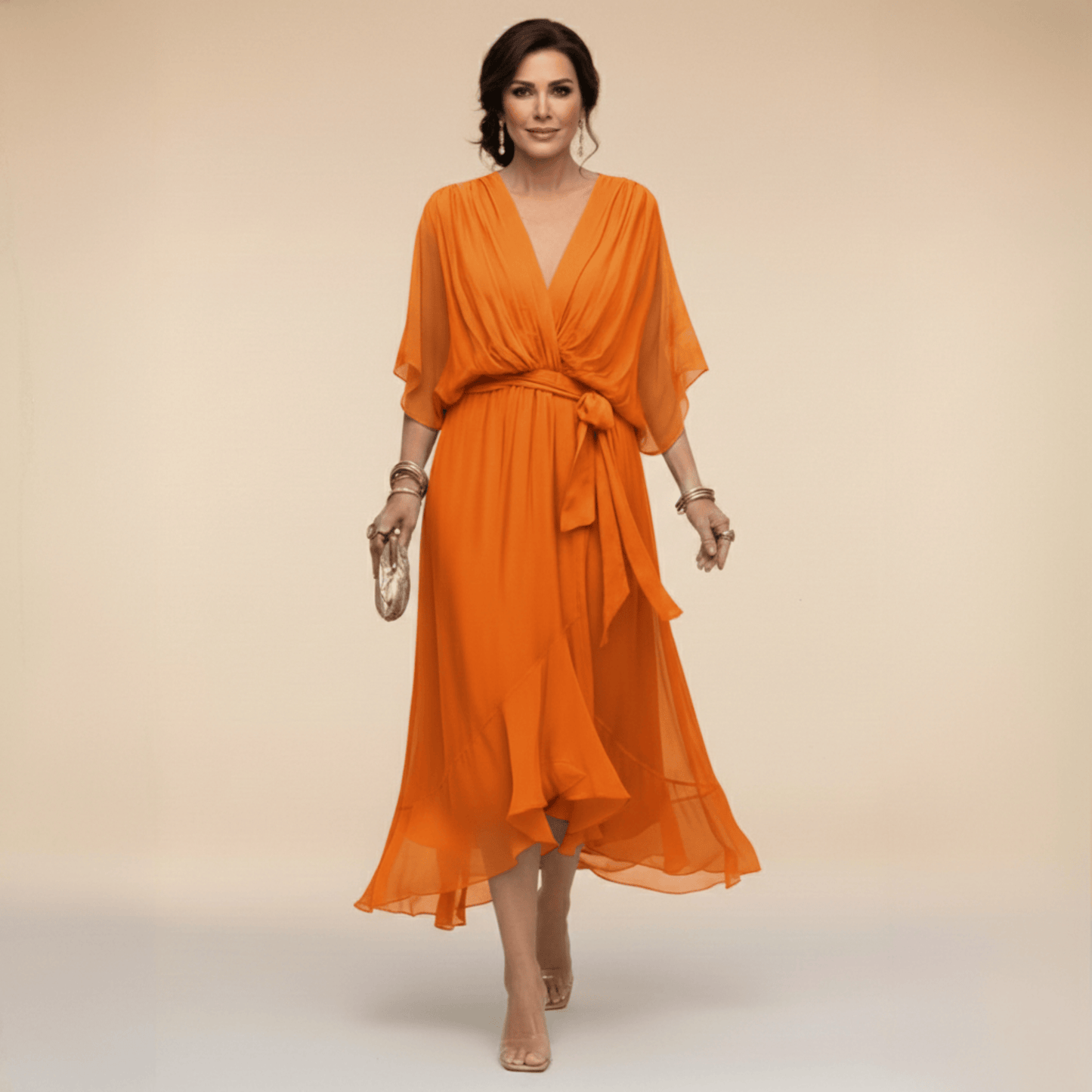 Laura™ | Vestido de gasa con escote en V