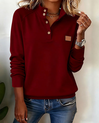 SUDADERA CON CUELLO POLO CON TAPETA PARCIALMENTE ABIERTA
