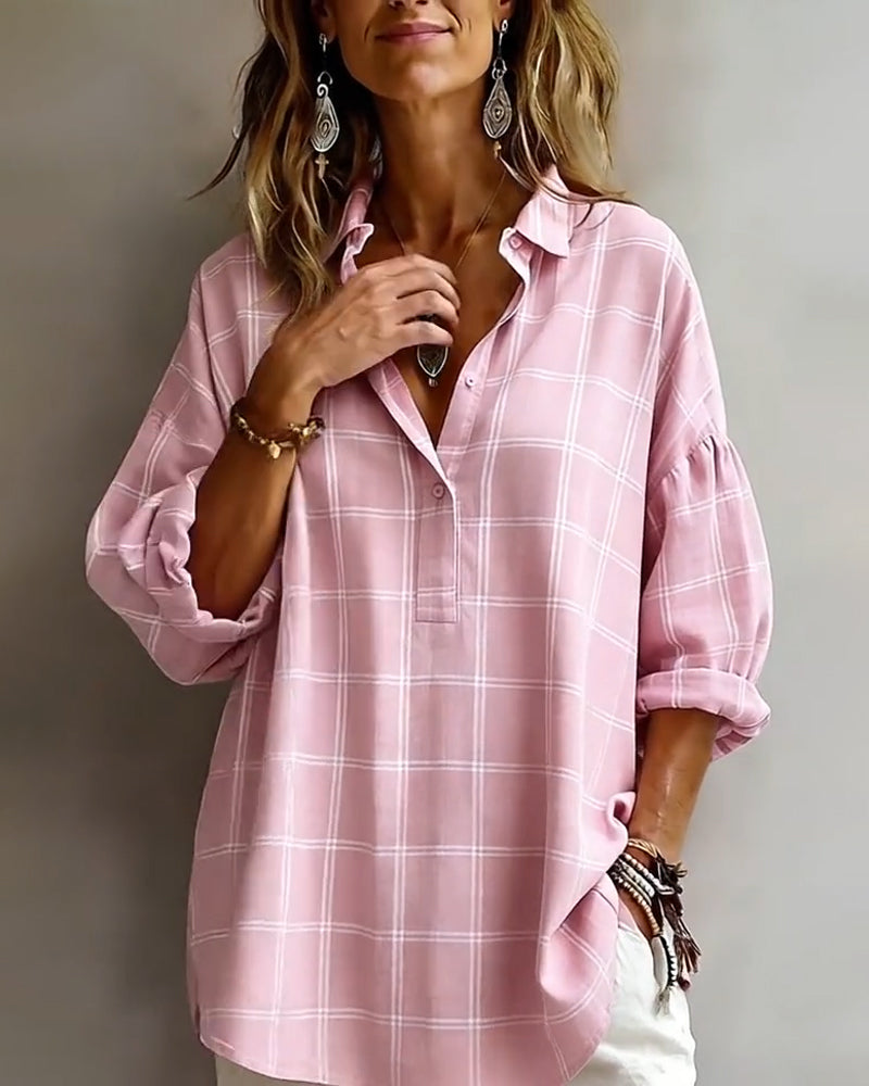 CAMISA SOLAPA CON CUADROS SOFISTICADO
