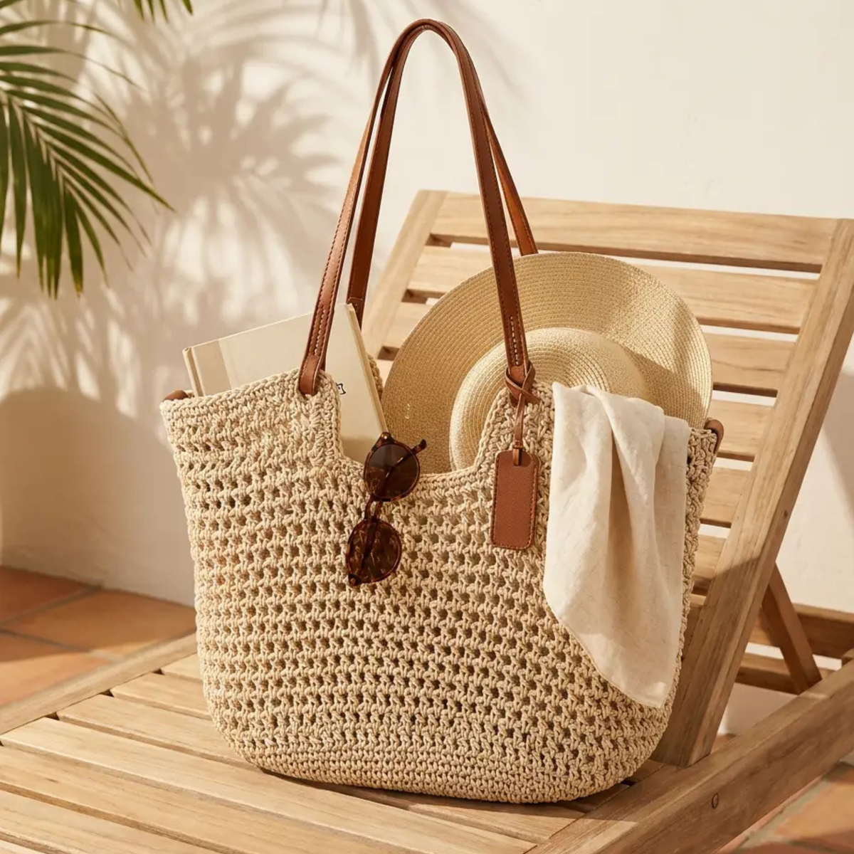 ALINA | BOLSO GRANDE TEJIDO A MANO EN CROCHÉ - BEIGE CLARO