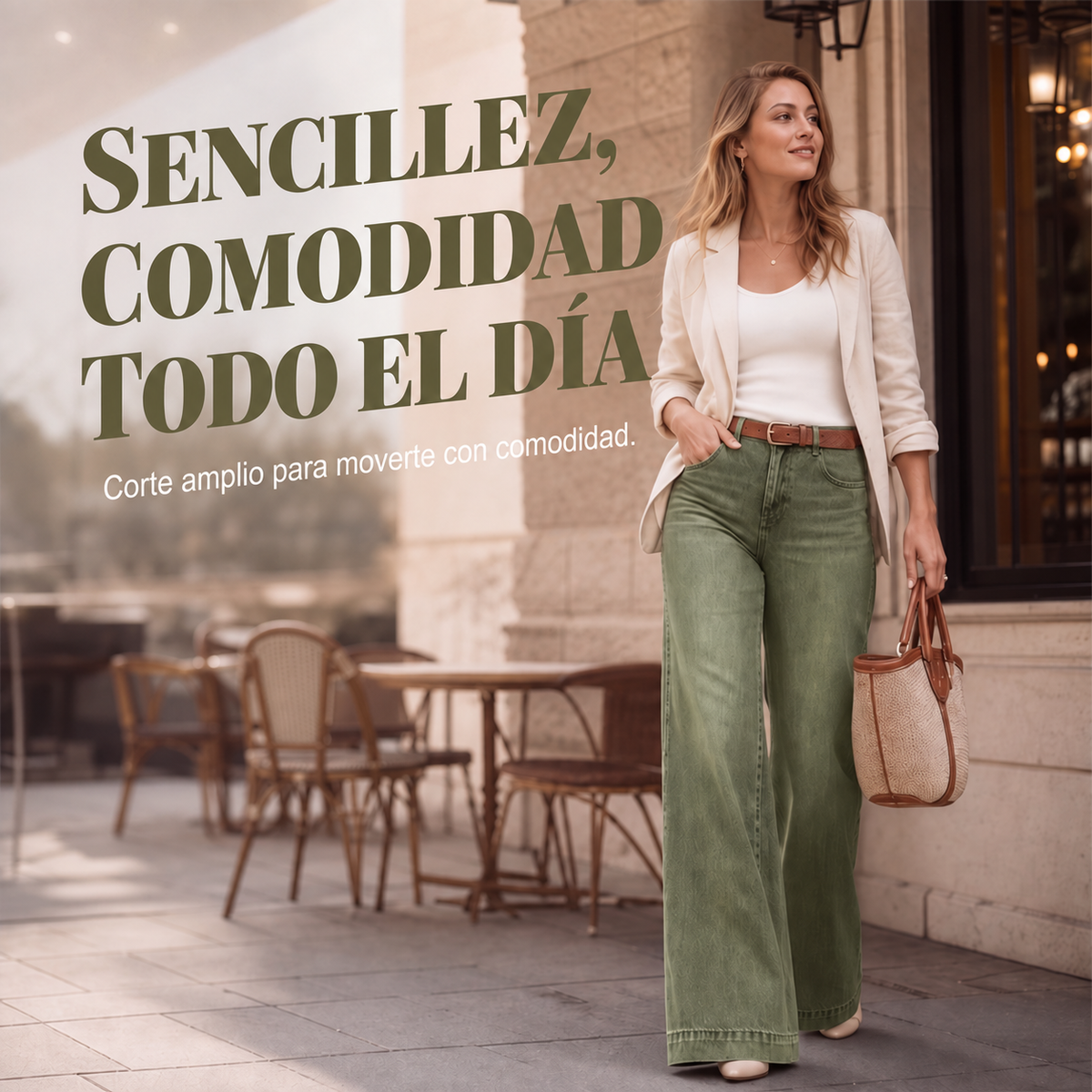 VAQUEROS DE PIERNA ANCHA QUE ESTILIZAN LA FIGURA