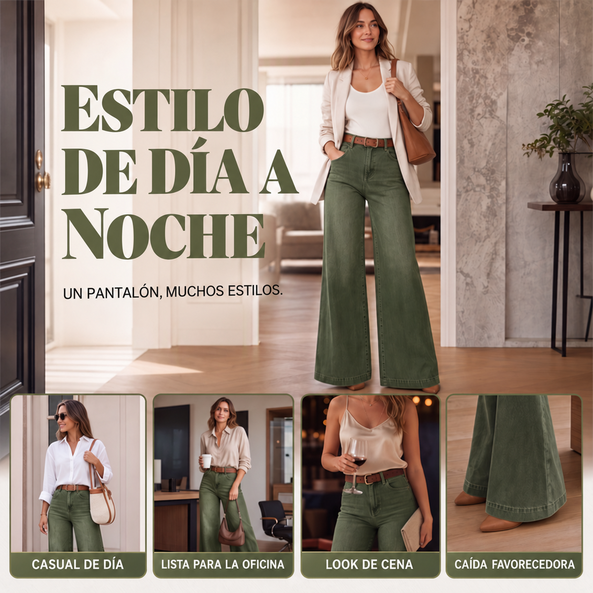 VAQUEROS DE PIERNA ANCHA QUE ESTILIZAN LA FIGURA