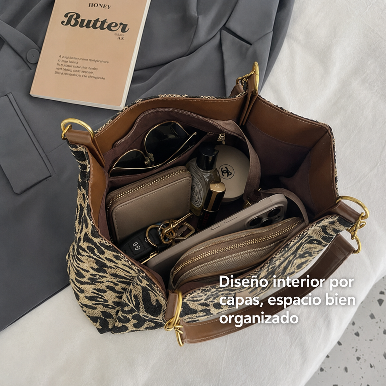 BOLSO CON ESTAMPADO DE LEOPARDO