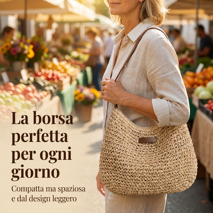 CINZIA | BOLSO TRENZADO ELEGANTE - ARENA